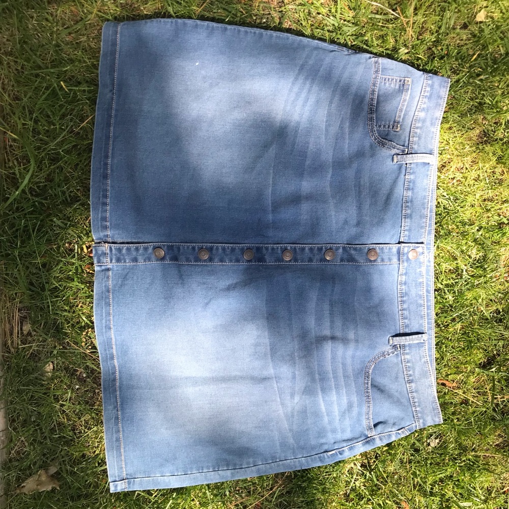 Button Up Denim Skirt